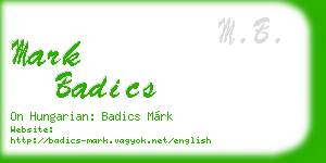mark badics business card