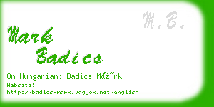 mark badics business card